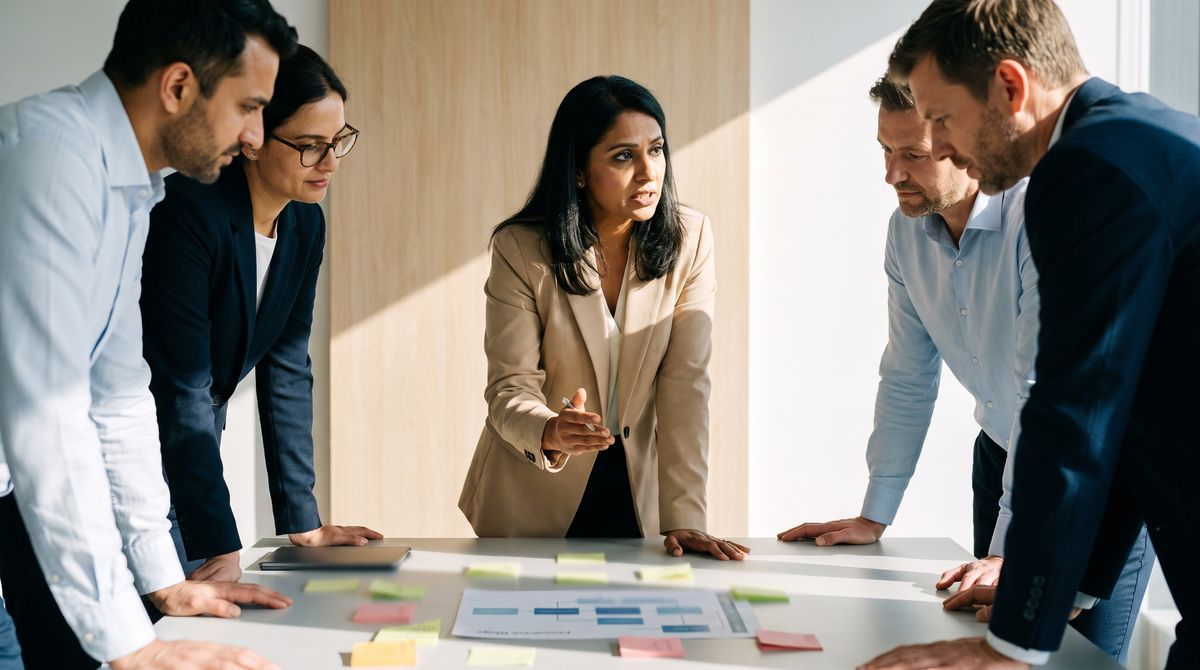 HR consultant leading a planning workshop